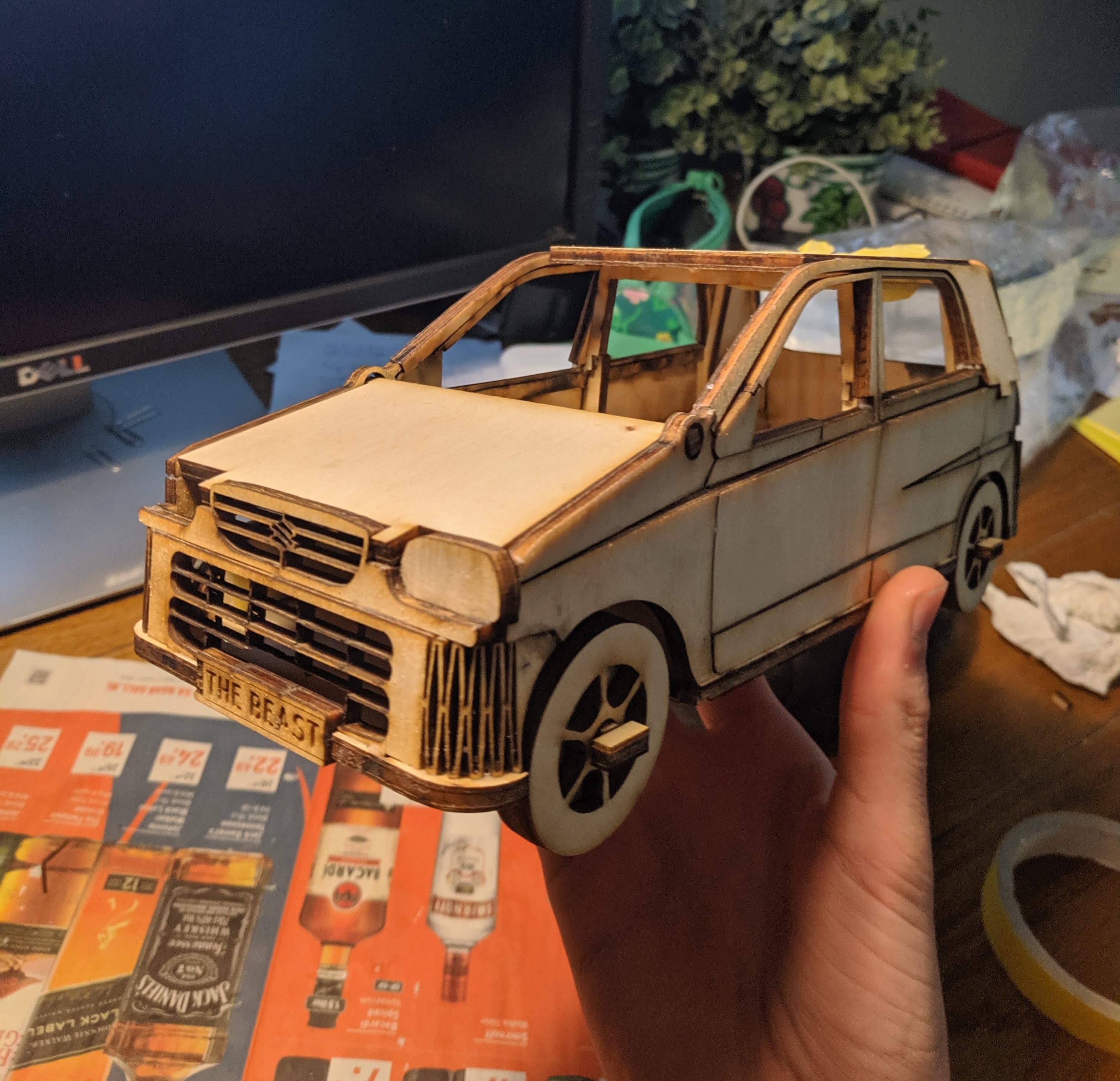 wooden car